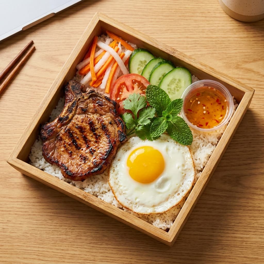 Hộp cơm văn phòng sườn nướng